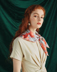 "Datura" Silk Bandana Scarf - Silver