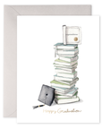 Grad Book Stack Greeting Card
