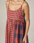 Contrast Midi Dress - Red/Blue