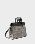 Vali Small Crossbody Moonwalk Gray Leather Bag - Cubes Print