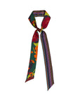 "Frida's Garden" Silk Skinny Scarf - Purple
