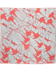 "Datura" Silk Bandana Scarf - Silver