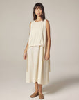 Waist Tie Midi Dress - Ecru