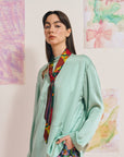 "Frida's Garden" Silk Skinny Scarf - Purple