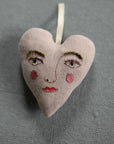 Handsome Heart, lavender & cotton Ornament