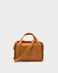 Benji Micro Crossbody Caramel Leather Bag - Eyes Engraved