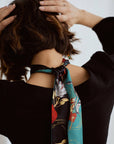 "Dream Hunter" Silk Skinny Scarf- Emerald Green