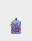 Florence Pouch Charm - Vista Blue Leather Keychain Retro Tiger Embroidery