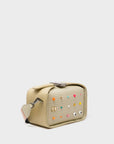 Benji Micro Crossbody Gravel Beige Leather Bag - Studs Pattern