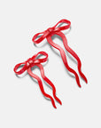 Bow Hairpin in Large Cherry