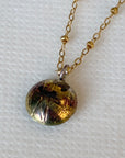 EL026-17 Black/Gold Resin Necklace