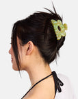 Flower Claw in Jade Swirl