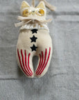 Rocket Cat, Cotton Ornament, Token, Embellished