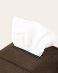 Merino Wool Small Tissue Box Cover - Tobacco Black