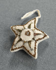 Kansas Star, Natural, Cotton filled Ornament, Embroidered