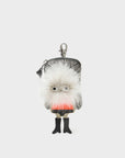 Florence Pouch Charm - Cream Leather Keychain Monster Applique