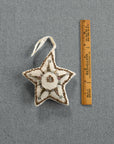 Kansas Star, Natural, Cotton filled Ornament, Embroidered