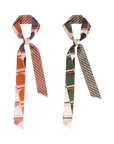 "Modular" Silk Skinny Scarf - Orange