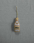 Bubbles Champagne Bottle, Cotton Ornament