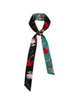 "Dream Hunter" Silk Skinny Scarf- Emerald Green