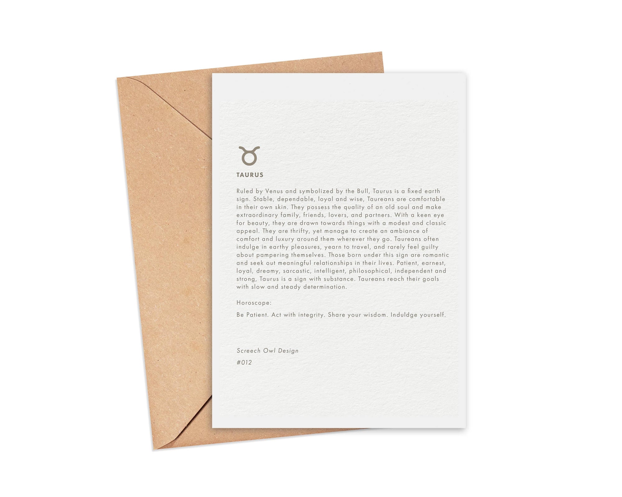 Zodiac Taurus Card