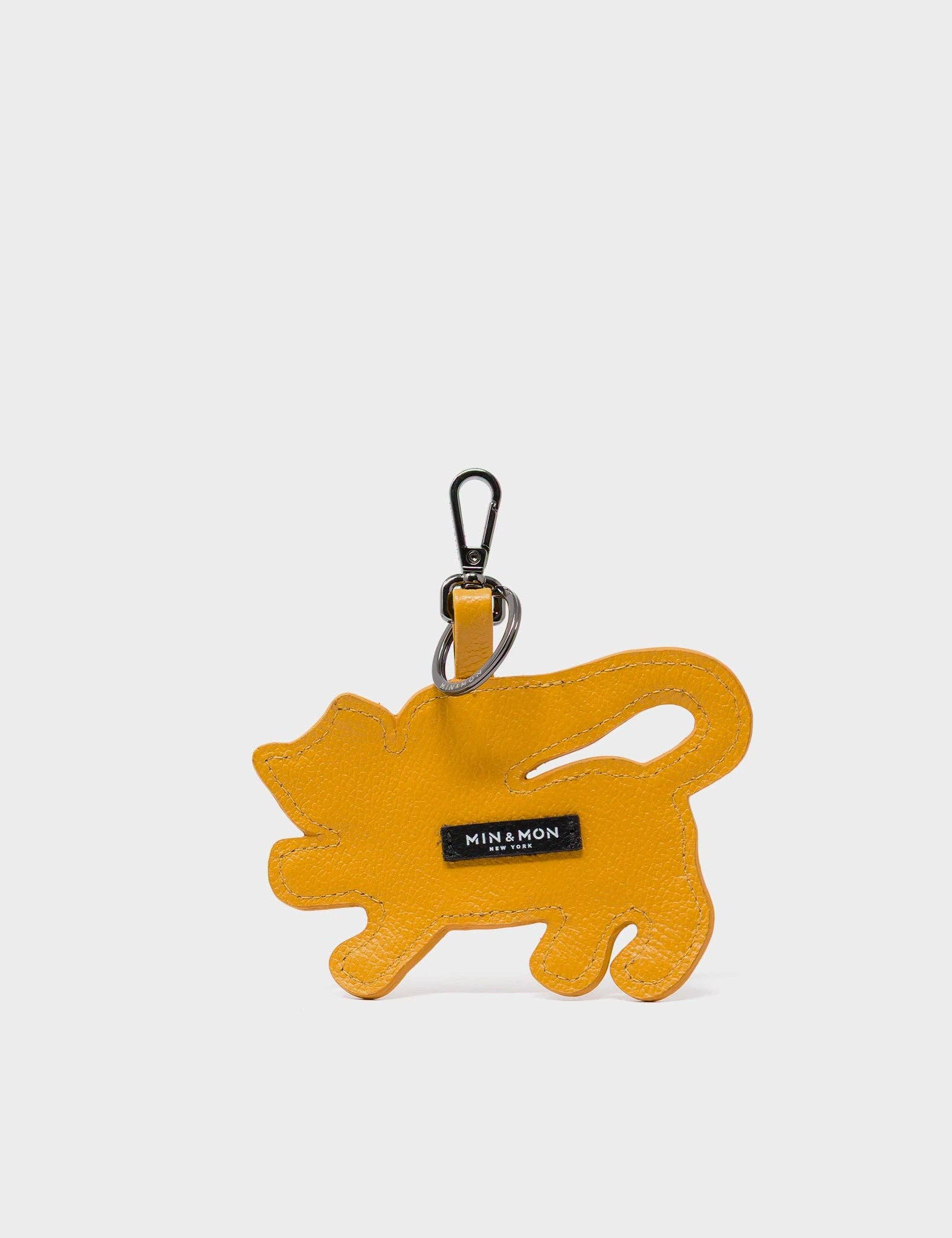 Theo the Tiger - Golden Glow Leather Keychain