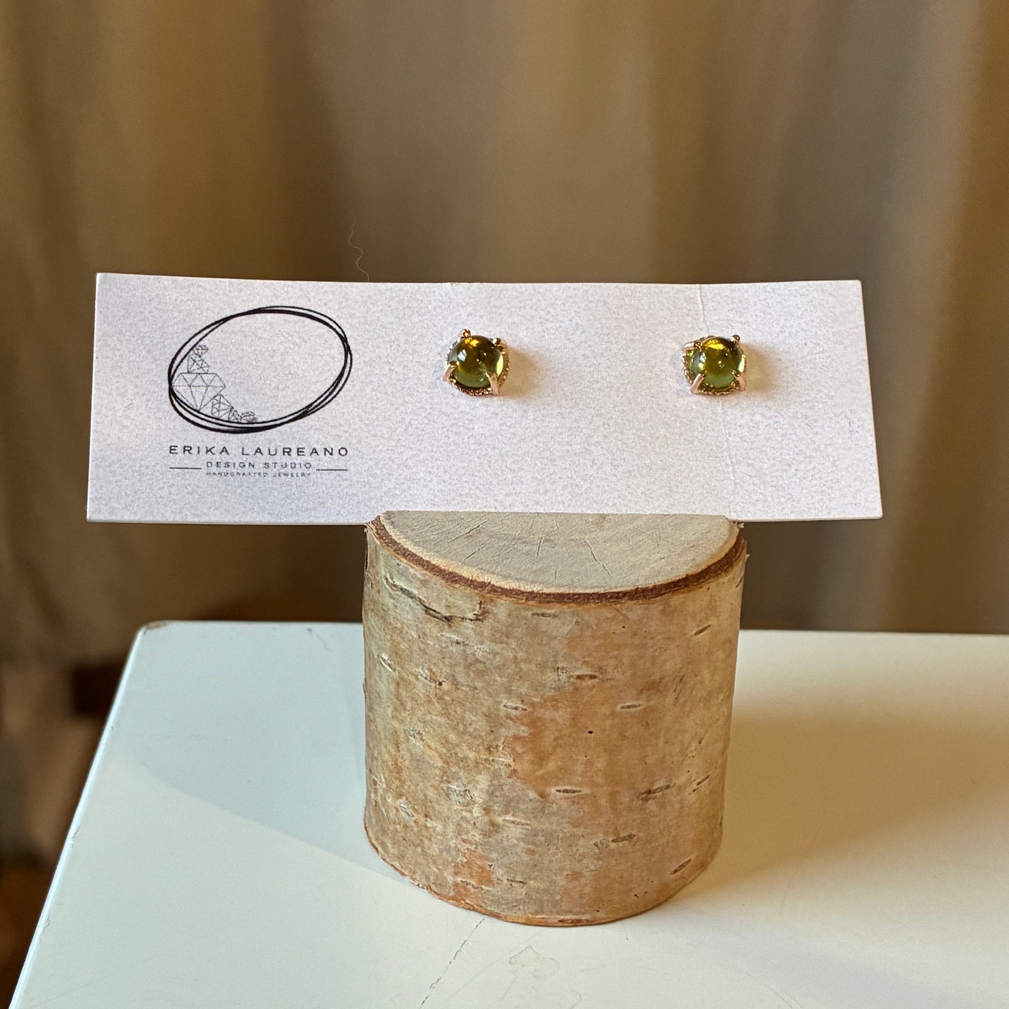 EL026-16 Ancient Peridot Studs