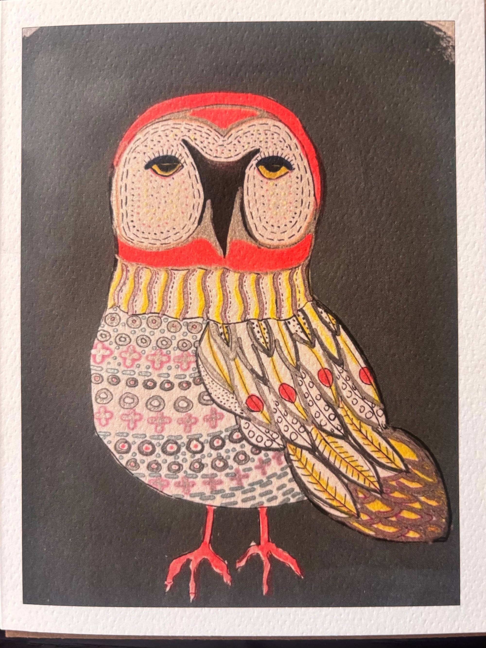 A simply wise owl colorful detailed pet bird card