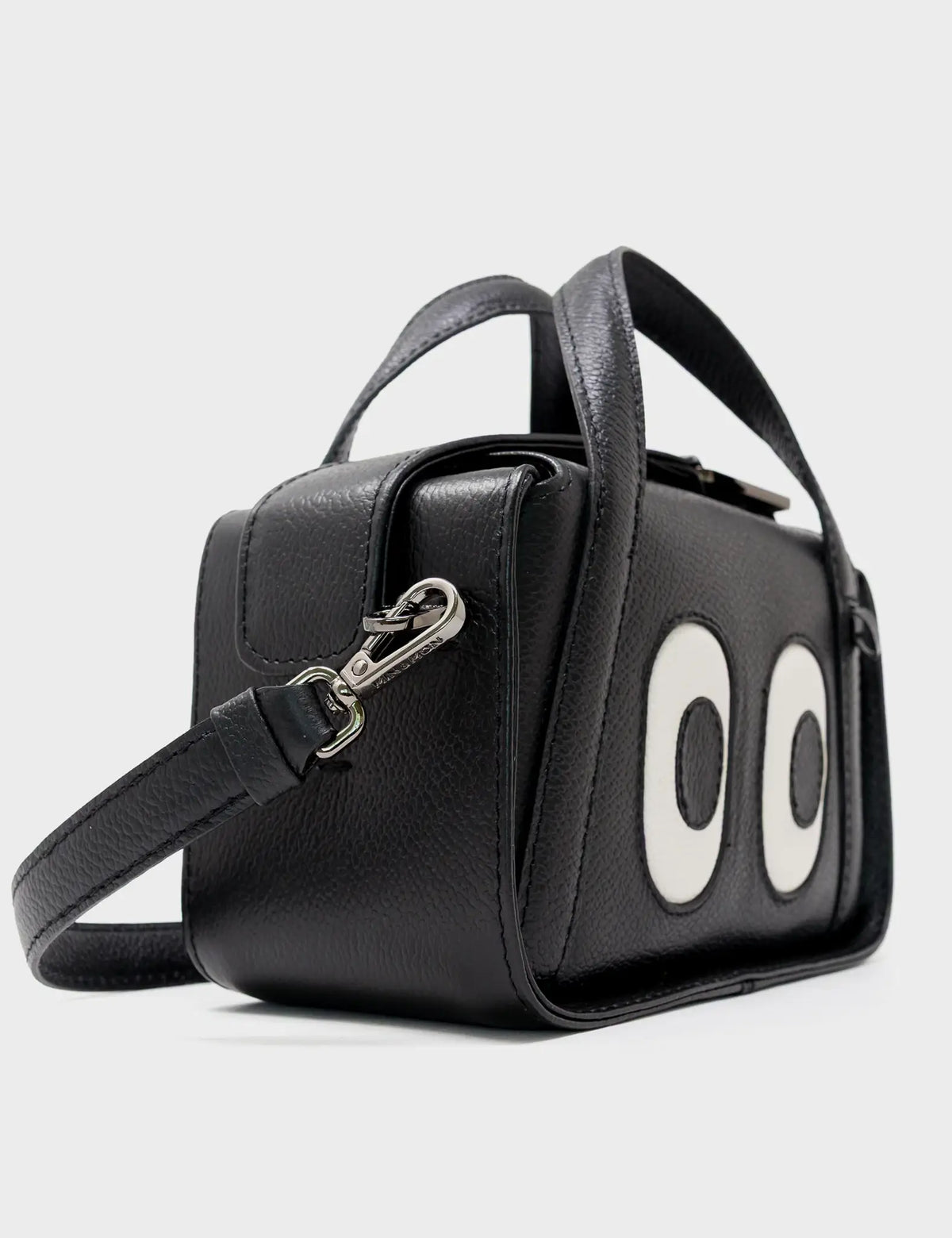 Benji Micro Crossbody Black Leather Bag - Look Up