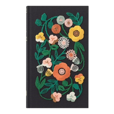 5-Year Diary Embroidery Flower - Black