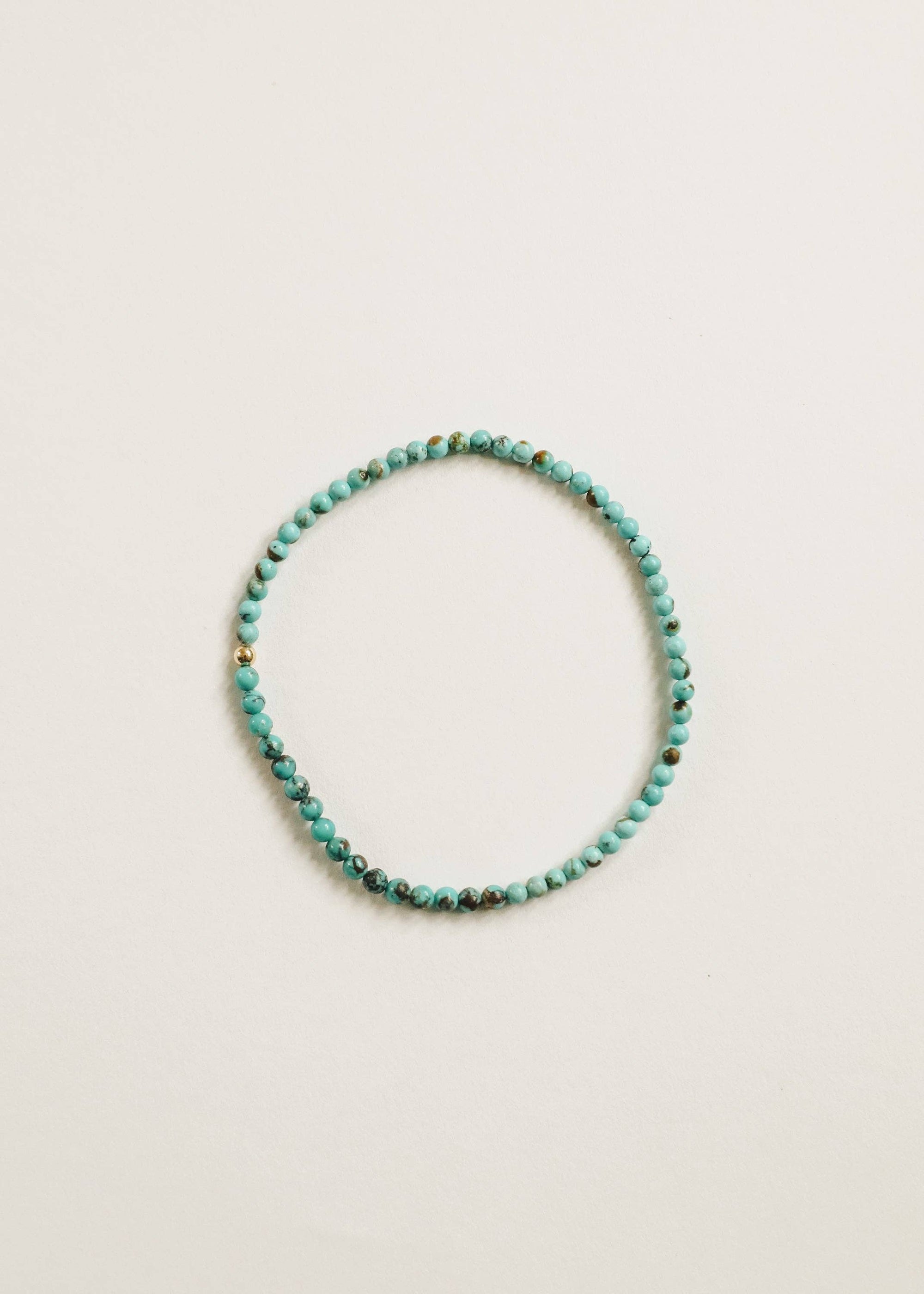 Natural Turquoise + Gold Bracelet