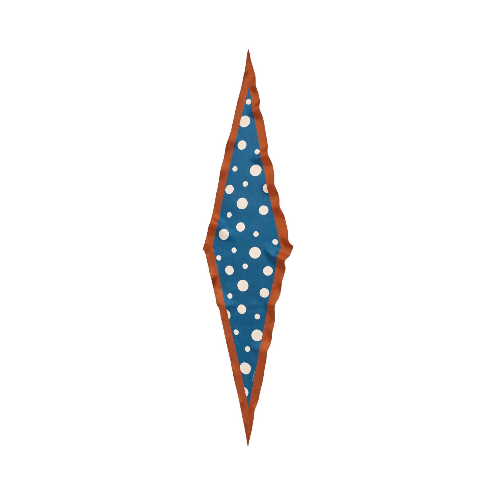 "Retro Polka" Silk Diamond Neckerchief - Salted Caramel