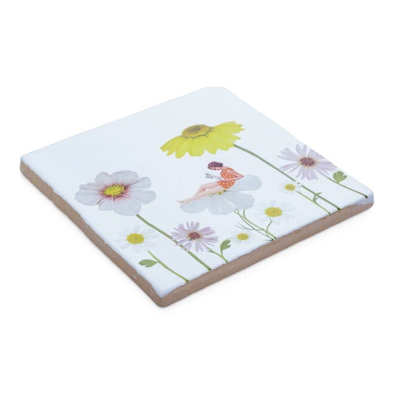 Surrounded by flowers | StoryTiles art on tile
