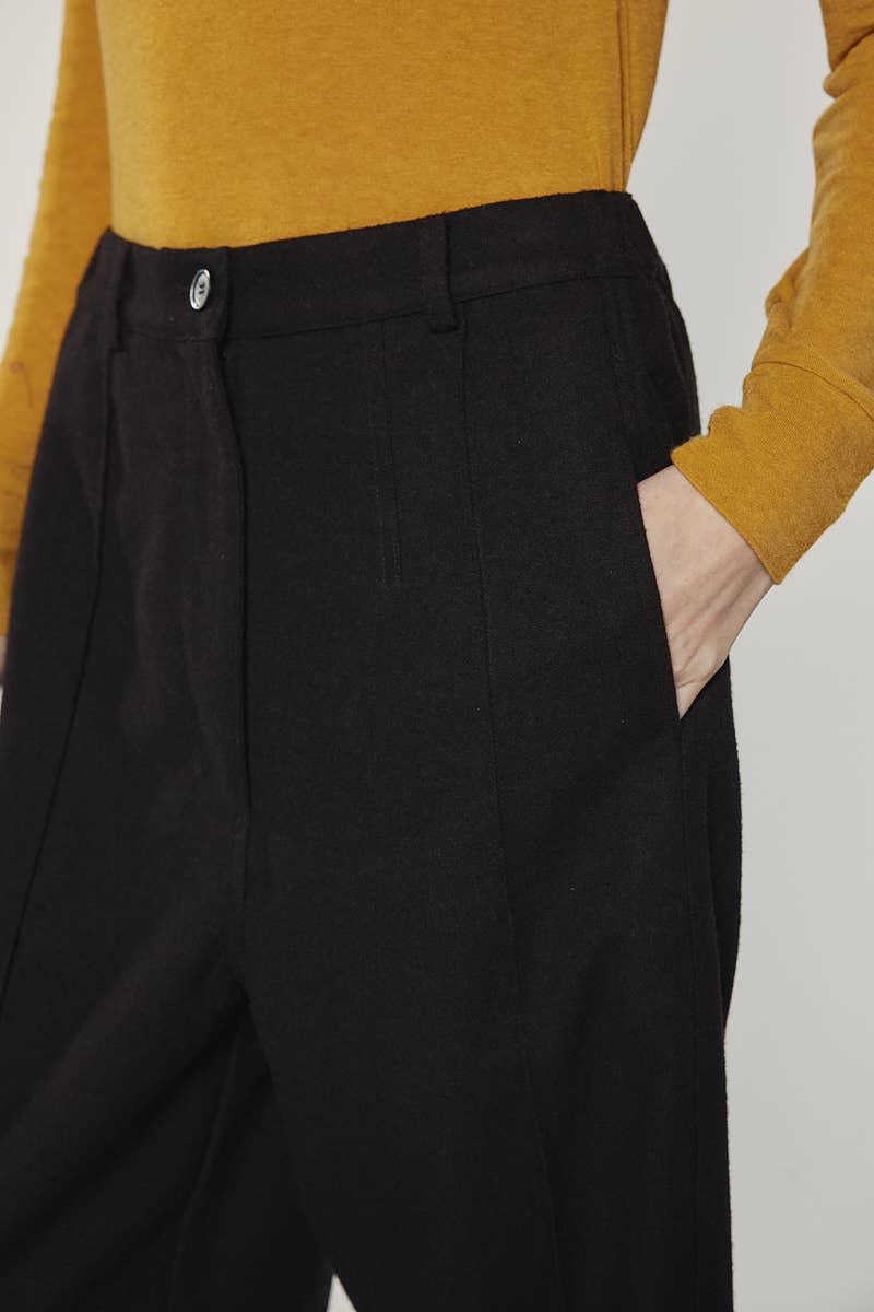 Wool blend Pintuck Pants