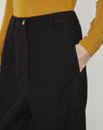 Wool blend Pintuck Pants