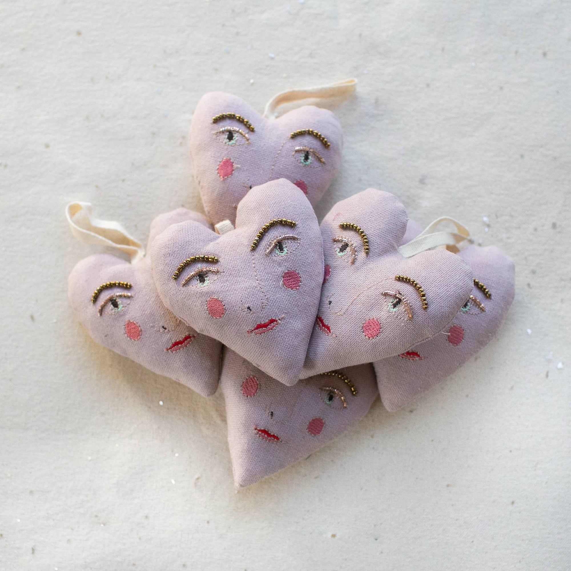 Handsome Heart, lavender &amp; cotton Ornament