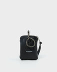 Florence Pouch Charm - Black Leather Keychain Look Up 👀