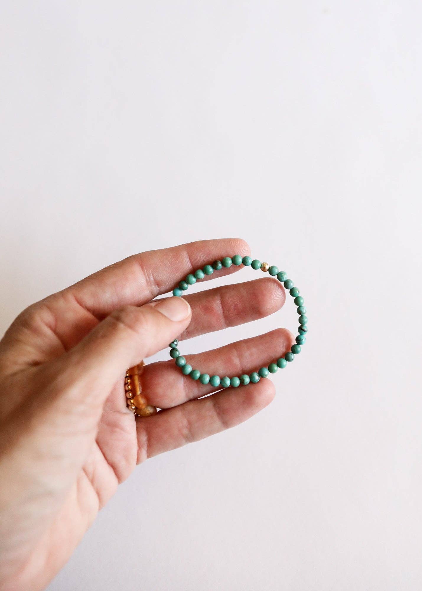 Natural Turquoise + Gold Bracelet