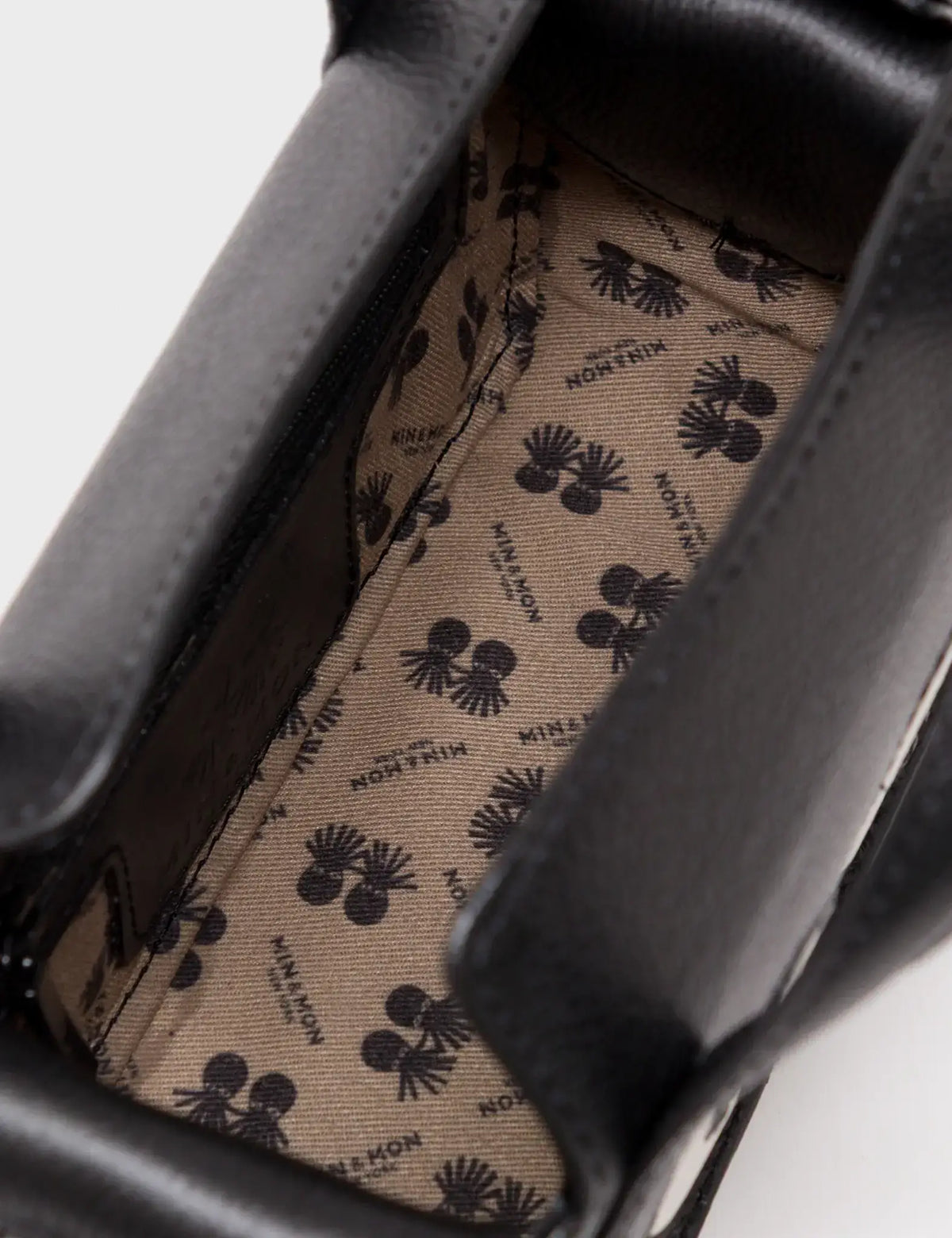 Benji Micro Crossbody Black Leather Bag - Look Up