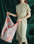 "Datura" Silk Bandana Scarf - Silver