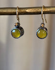 EL026-12 Yellow Chalcedony Drop Earrings