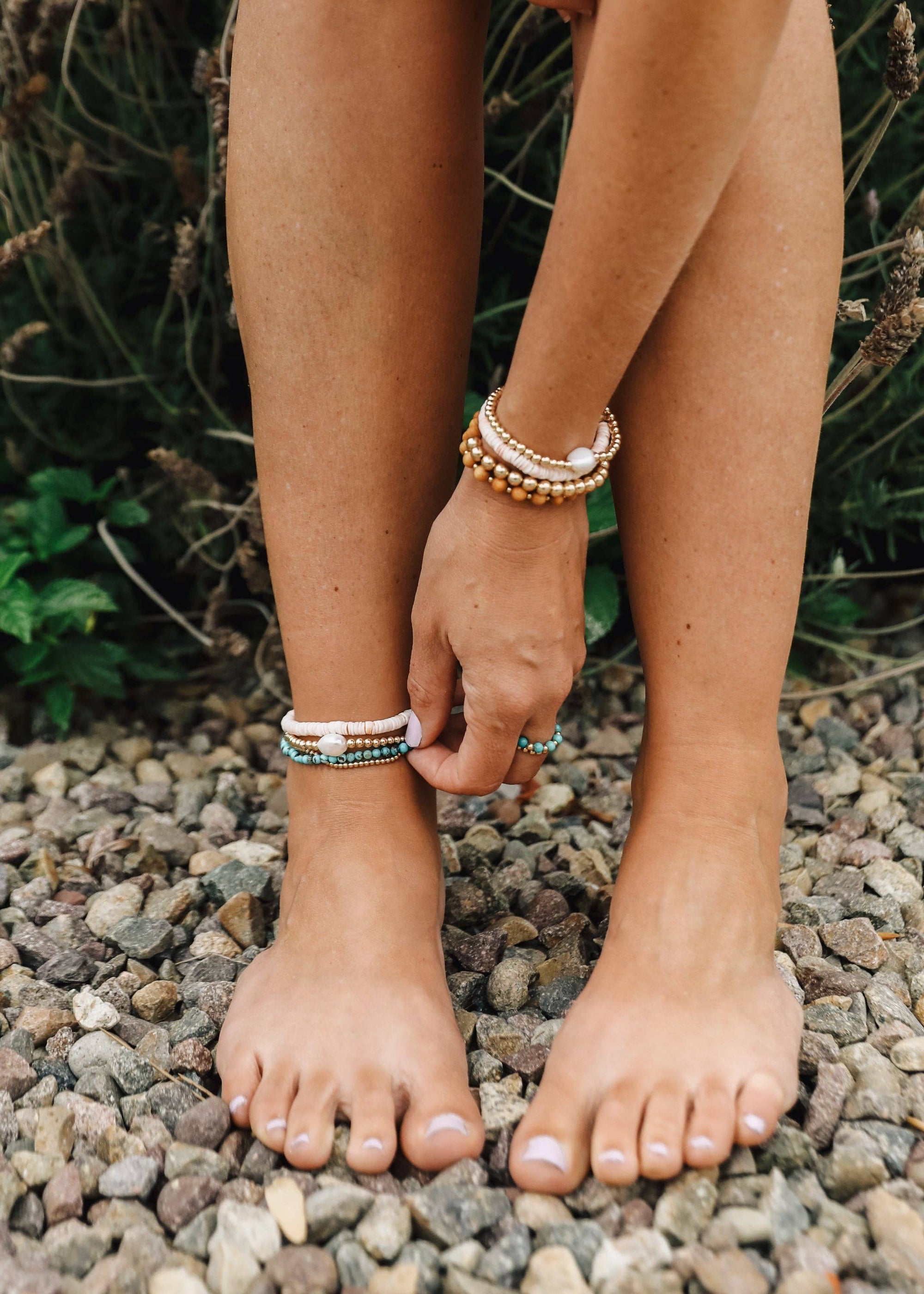 Natural Turquoise + Gold Bracelet