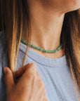 Natural Aventurine + Gold Gemstone Necklace