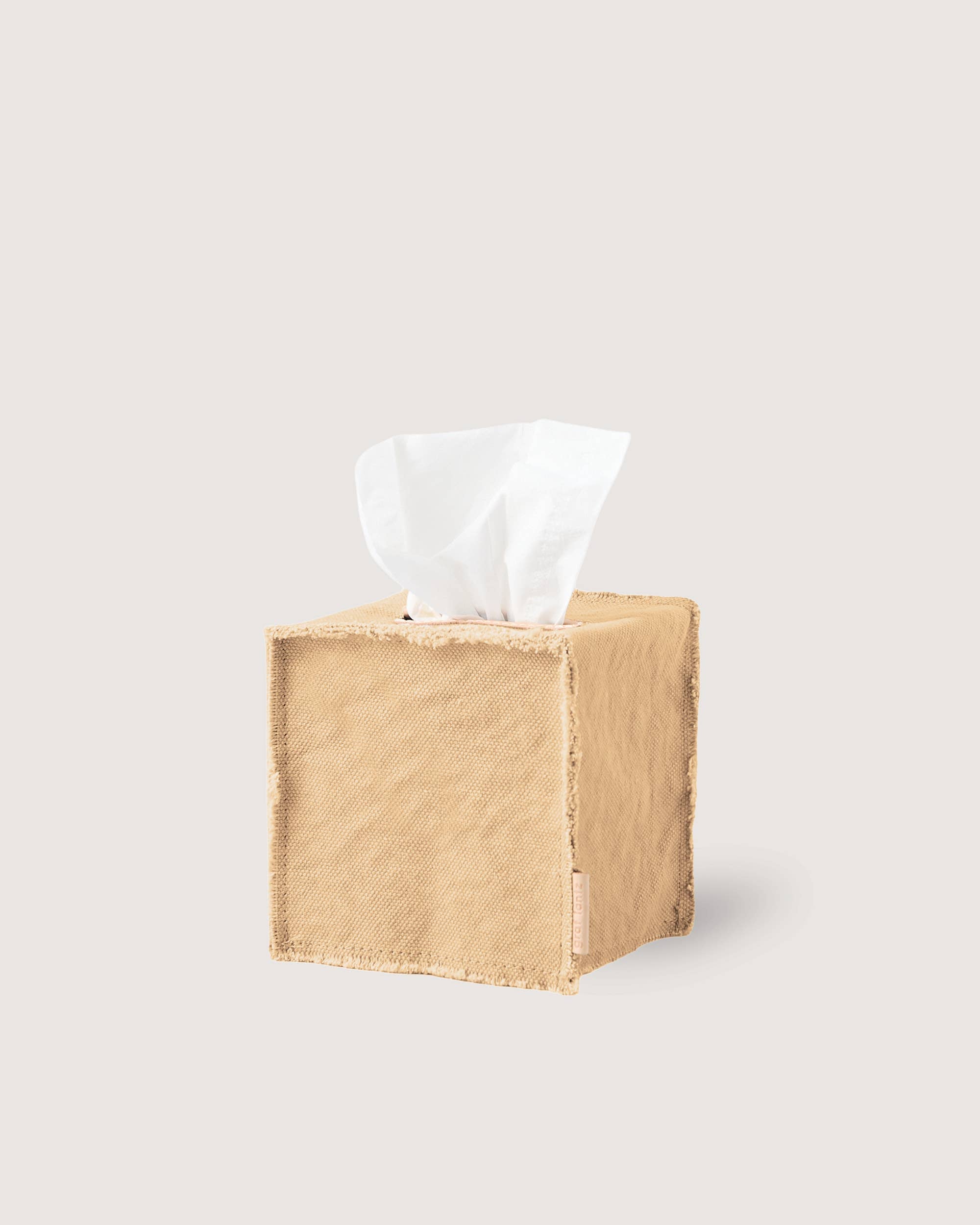 Canvas Tissue Box Cover - Sand