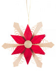 OR251 Red Natural Wooden Star Ornament