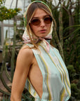 Lost Pattern x NYBG "Oasis Charms" Silk Bandana Scarf - Pink