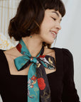 "Dream Hunter" Silk Skinny Scarf- Emerald Green