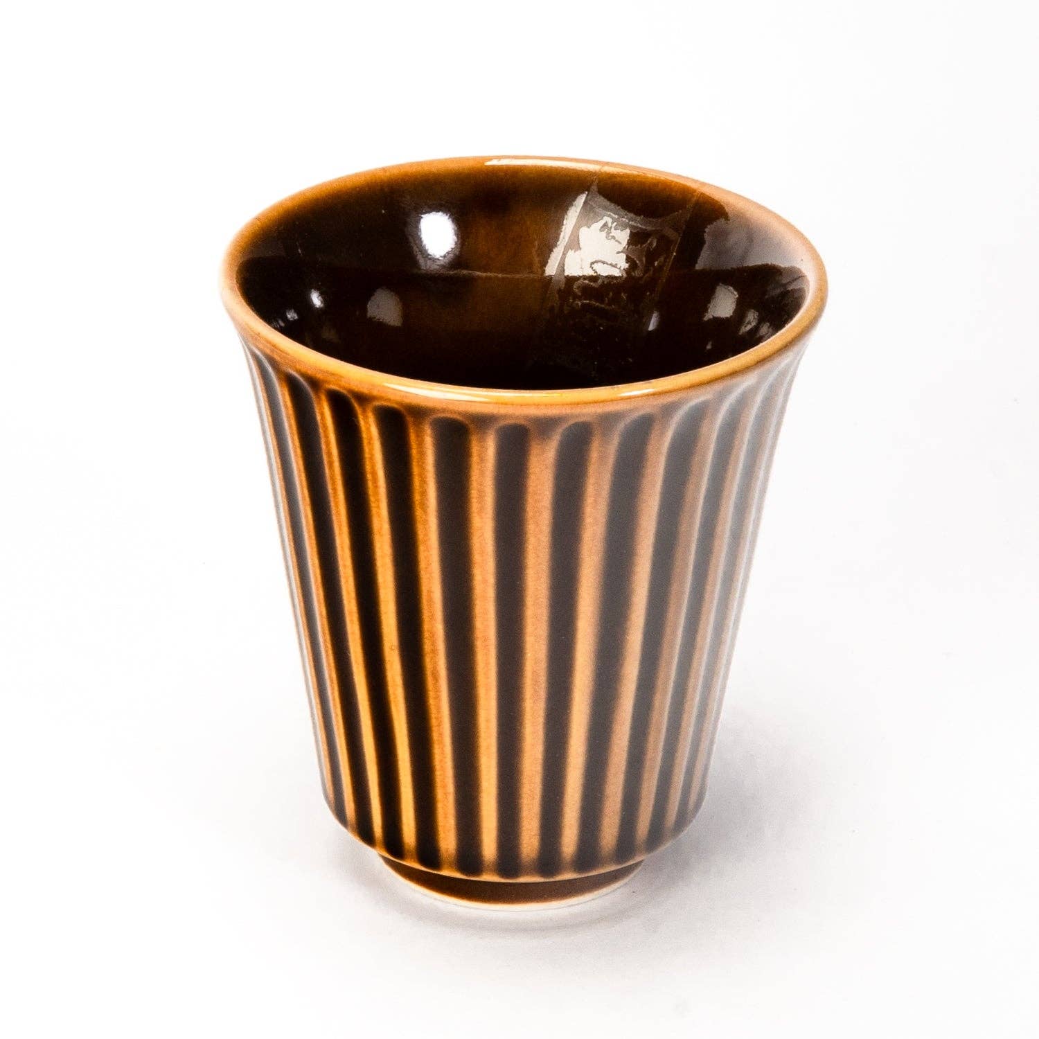 Yunomi Japanese Tea Cup - Reactive Glaze Brown