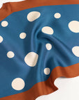 "Retro Polka" Silk Diamond Neckerchief - Salted Caramel