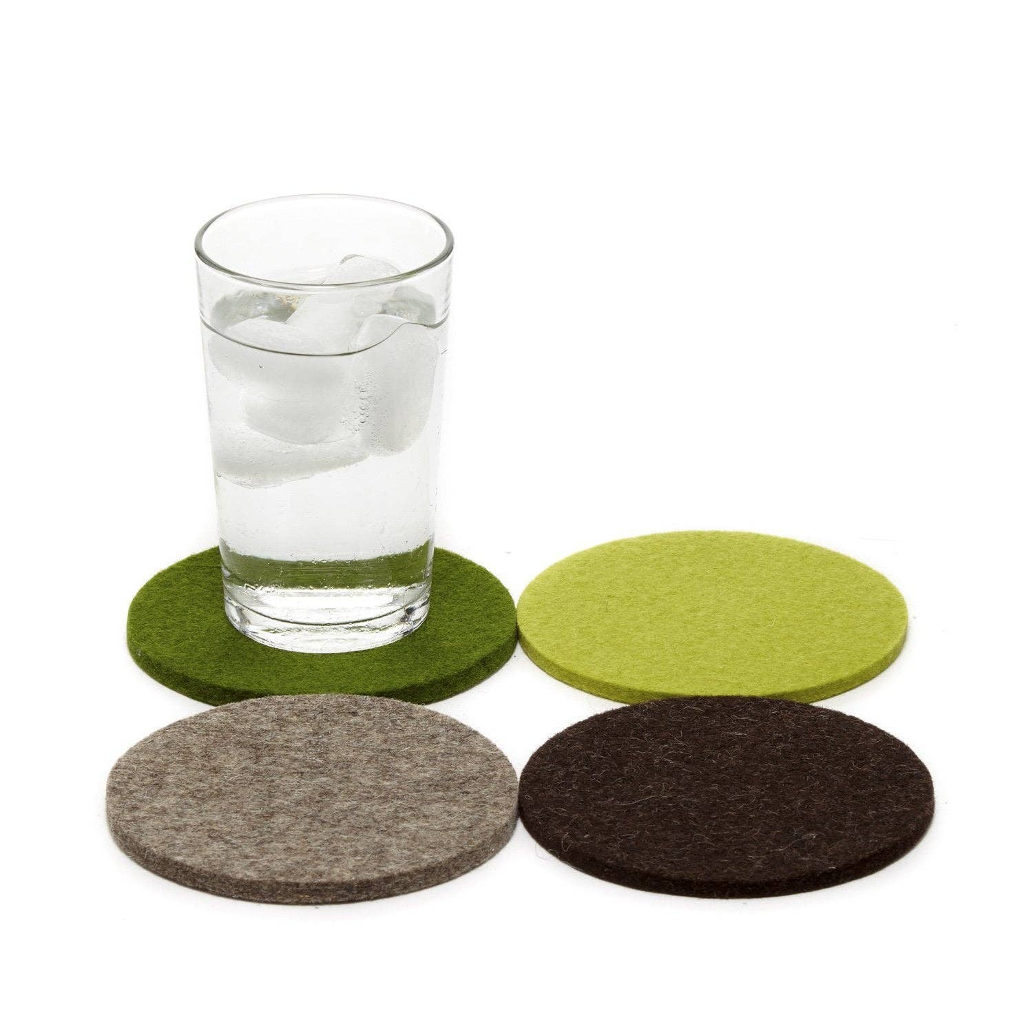 Bierfilzl Merino Wool Felt Round Coaster 4 Pack Forest